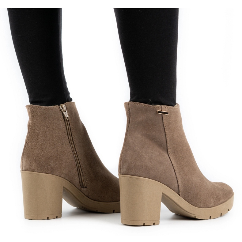 Olivier Bottes isolées Riva en daim beige foncé pour femmes 2