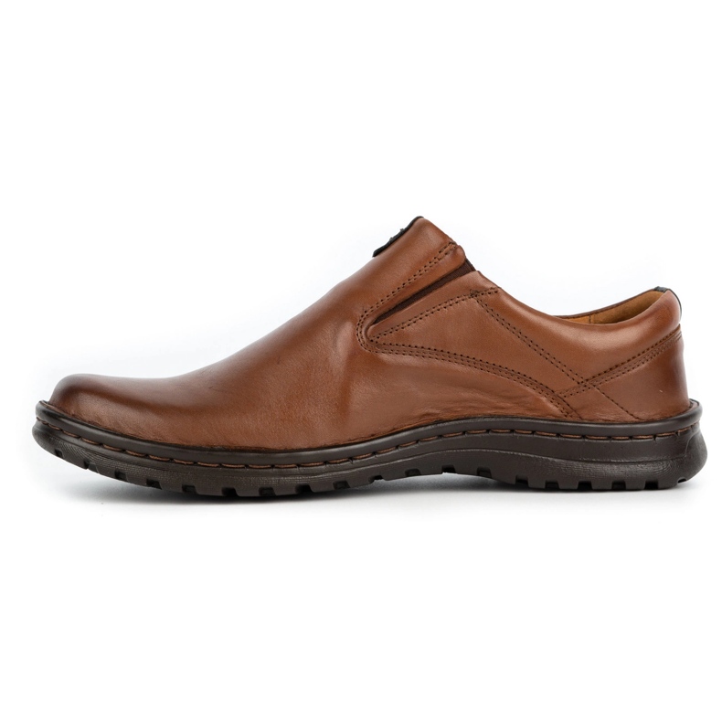 Kampol Mocassins homme en cuir 12KAM marron clair brun 1