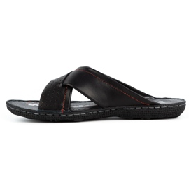 Kampol Chaussons cuir homme 216KAM noir 1