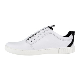 Polbut Chaussures décontractées en cuir pour hommes 2121 blanc 1