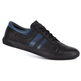 WASAK Chaussures décontractées en cuir pour hommes 0150W noir le noir 2