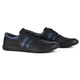 WASAK Chaussures décontractées en cuir pour hommes 0150W noir le noir 3