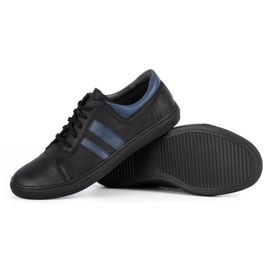 WASAK Chaussures décontractées en cuir pour hommes 0150W noir le noir 4
