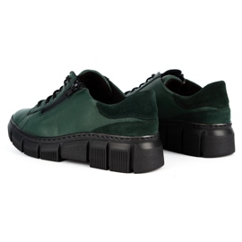 WASAK Chaussures femme baskets en cuir 0663W vert 5