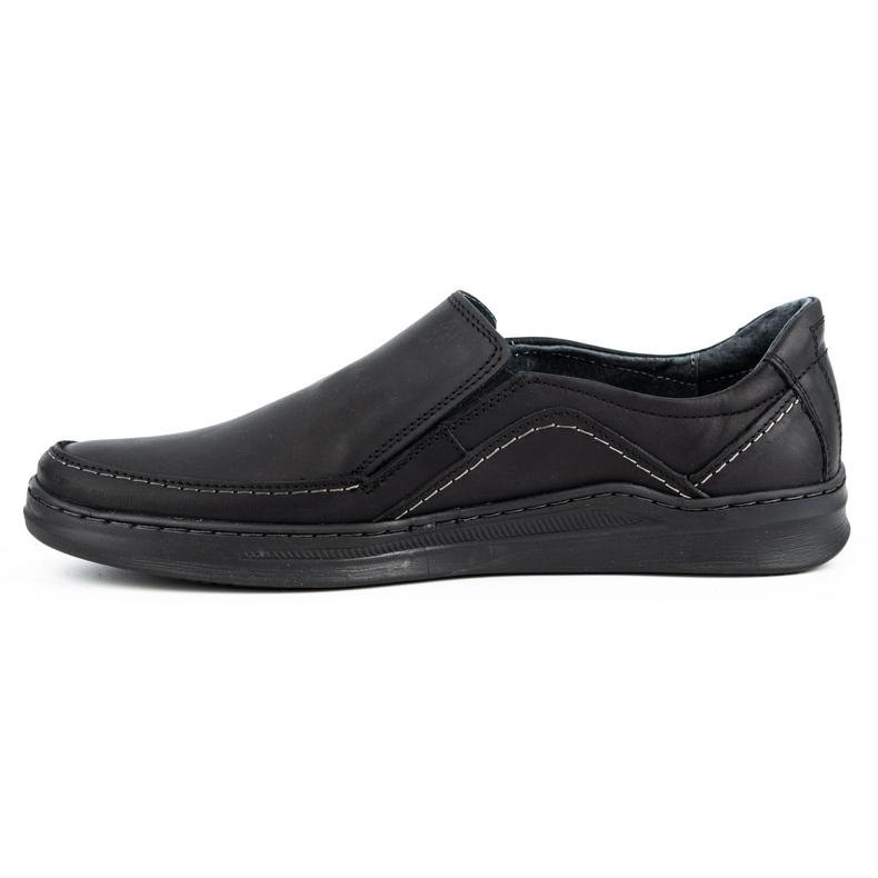 Olivier Mocassins homme en cuir SLIP-ON 216GT noir 1