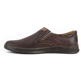 Olivier Chaussures à enfiler décontractées en cuir pour hommes 284GT marron brun 1 Olivier Chaussures à enfiler décontractées en cuir pour hommes 284GT marron brun 1