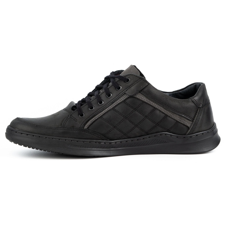 Olivier Chaussures décontractées en cuir pour hommes 297GT noir 1