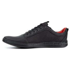 Polbut Chaussures décontractées en cuir pour hommes 2121p noir le noir 1