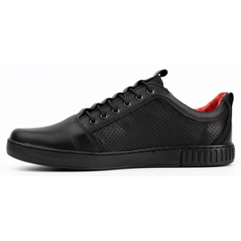 Polbut Chaussures décontractées en cuir pour hommes 2121P/2 noir le noir 1