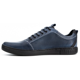Polbut Chaussures casual cuir homme 2121P/2 bleu marine 1