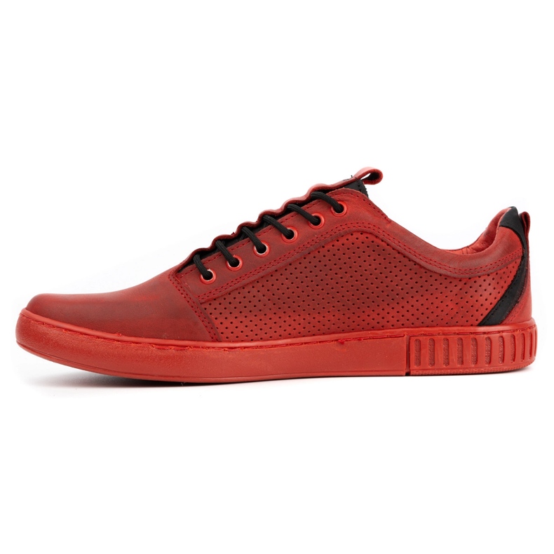 Polbut Chaussures décontractées en cuir pour hommes 2121P/2 rouge 1