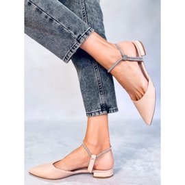 BM Durie Nude ballerines à talon ouvert beige 2