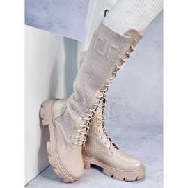 Bottes d'équitation à tige souple Keyshia Beige 1