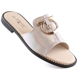 Chaussons plats confortables femme beige S.Barski Kv 2775-32 1 Chaussons plats confortables femme beige S.Barski Kv 2775-32 1