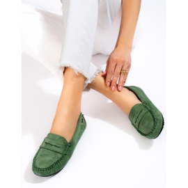 Mocassins en daim vert Shelovet femme 1