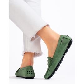 Mocassins en daim vert Shelovet femme 3