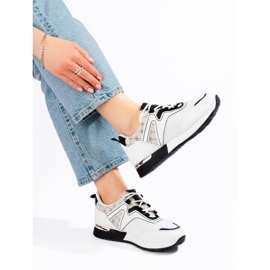 Chaussures de sport femme blanc noir Shelovet 2