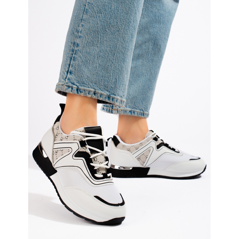 Chaussures de sport femme blanc noir Shelovet 1