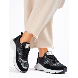 Baskets femme Shelovet semelles épaisses noires le noir 2