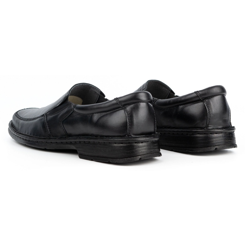 WASAK Mocassins à enfiler en cuir pour hommes 0114W, noir 4