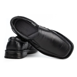 WASAK Mocassins à enfiler en cuir pour hommes 0114W, noir 3