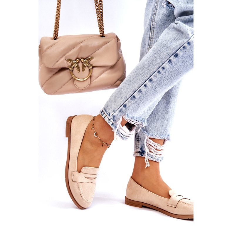 PS1 Mocassins Confortables en Daim pour Femme Beige Lucca 2