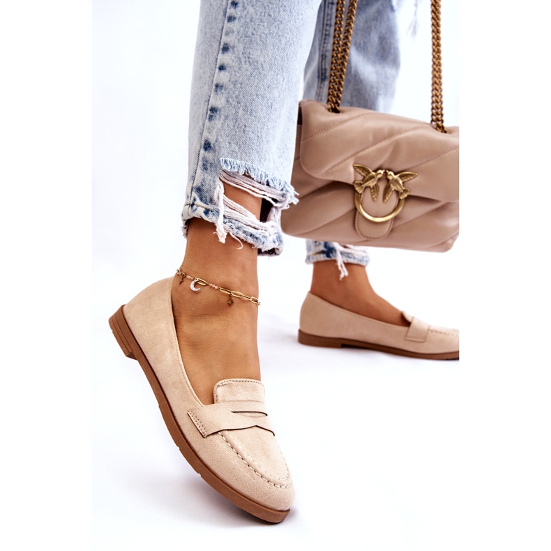 PS1 Mocassins Confortables en Daim pour Femme Beige Lucca 3