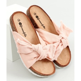 BM Pantoufles en liège et coton rose Hawn 1
