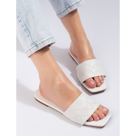 Goodin Babouches en cuir écologique blanc 2