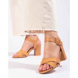 Encor Sandales Camel Sur Une Barre brun jaune 3