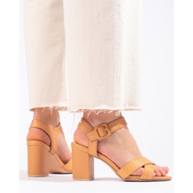 Encor Sandales Camel Sur Une Barre brun jaune 1