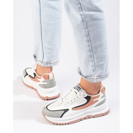 Baskets femme sur semelle épaisse Shelovet blanc blanche 2