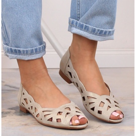 Ballerines femme dorées ajourées Jezzi ASA136-8 d'or 7
