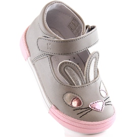 Ballerines filles Kornecki 6480 grises à scratch 1