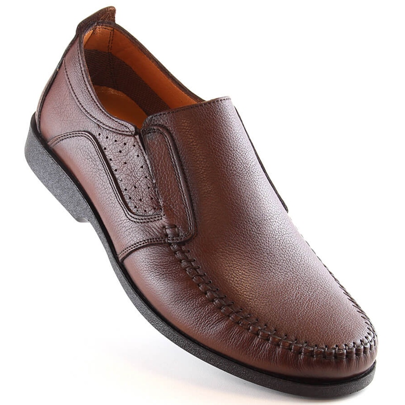 Mocassins homme en cuir confortables à enfiler marron T.Sokolski Sar W21-901 brun 1