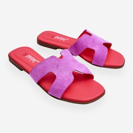 PS1 Chaussons Classiques en Daim pour Femme Violet Evana 7