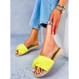 CK159 Chaussons femme jaune fluo 4