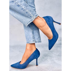 Escarpins femme en daim Giorgia Blue bleu 2