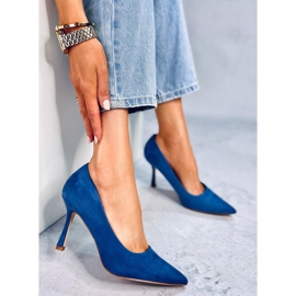 Escarpins femme en daim Giorgia Blue bleu 3