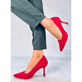 Escarpins femme en daim Giorgia Red rouge 5
