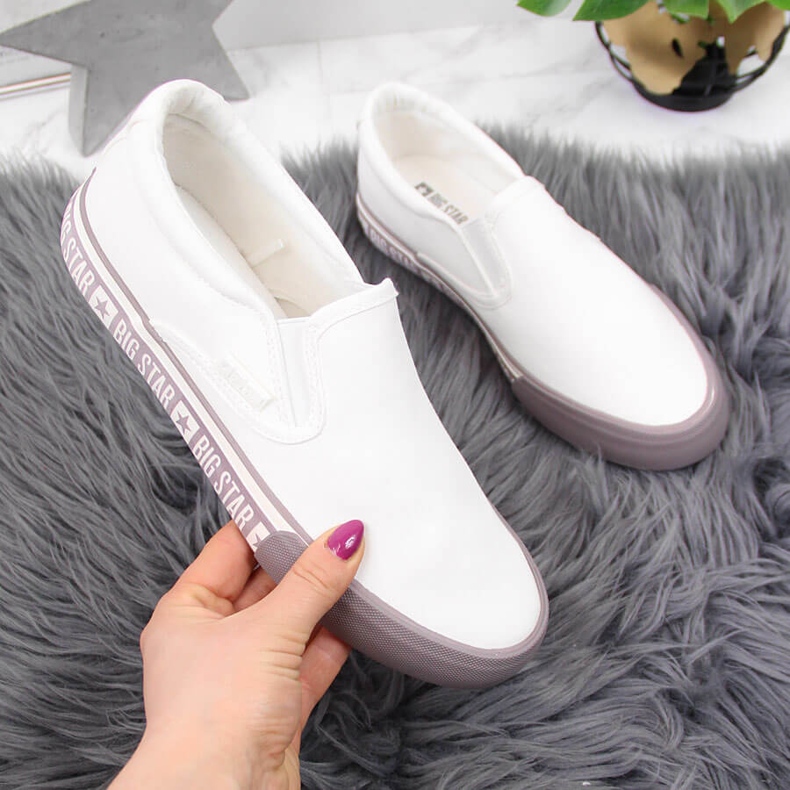 Baskets textile slip on blanc Big Star HH274007 blanche 2 Baskets textile slip on blanc Big Star HH274007 blanche 2