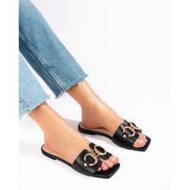 Sandales noires élégantes avec boucle Shelovet le noir 1