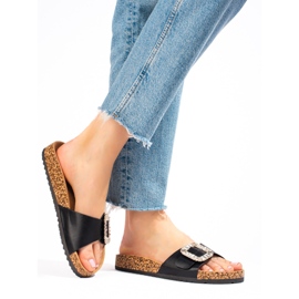 Pantoufles noires confortables pour femmes sur la plate-forme Shelovet le noir 1 Pantoufles noires confortables pour femmes sur la plate-forme Shelovet le noir 1