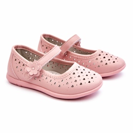 PA1 Ballerines Enfant Ajourées Rose Lenna 1