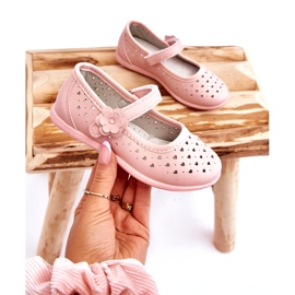 PA1 Ballerines Enfant Ajourées Rose Lenna 4