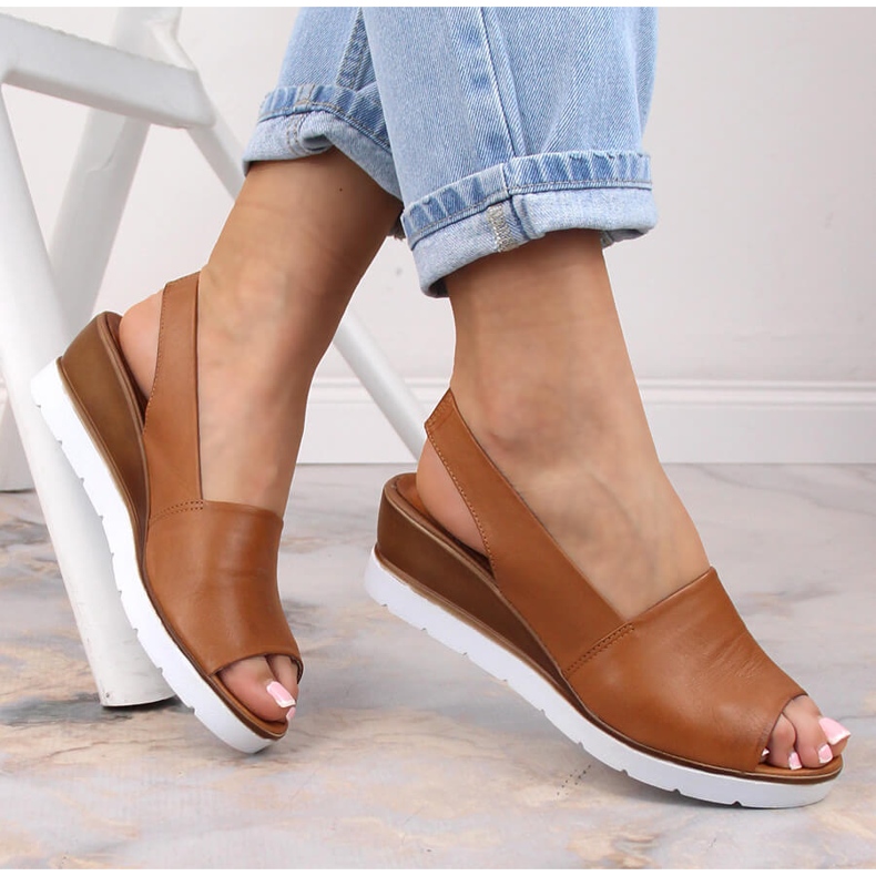 Sandales compensées marron femme Potocki AD77007 brun 1