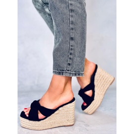 BM Nikni Sandales compensées espadrilles noires le noir 1