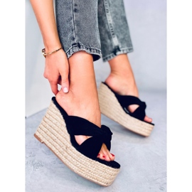 BM Nikni Sandales compensées espadrilles noires le noir 2