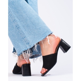 Glissières noires en textile pour femmes Shelovet sur le poteau le noir 2 Glissières noires en textile pour femmes Shelovet sur le poteau le noir 2