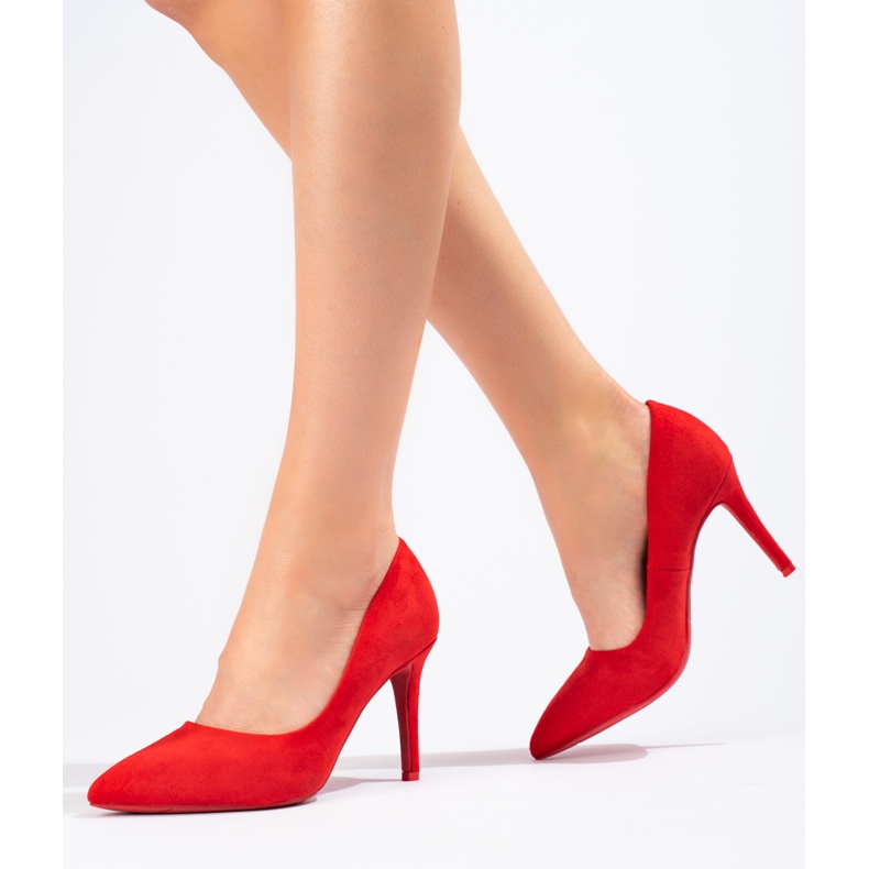 Escarpins femme Shelovet en daim rouge 1